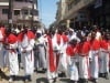 Father Ambros Muli leading Christians during the procession to mark the day Jesus Christ was crucified on Good Friday