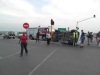 The overturned vehicle causes chaos at the intersection near Leratong hospital