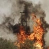 Power Pole burning