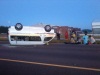 Taxi overturns on the N1 north in centurion this morning