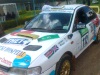 Stella Macharia and her navigator Hellen Shiri of the “Warembo Bila make up” rallying team arrive in Nanyuki town. (James Kabotia, News24 user)