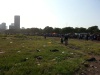 Hundreds queue in the sun at Marabastaad refugee reception center. The place is a health time bomb!