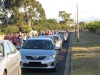 Motorist waiting for the crowd