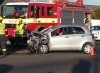 Close up of the Yaris. The youngster driving it was turning right from Quarry Rd through a green light into Kommetjie Rd. Headon with the golf. Airbags activated and the guy was unhurt.