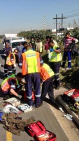 A cyclist is fighting for his life after he was hit by a car on the R102 near Shakashead. (Chris Botha, Netcare911)