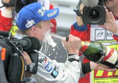 <i>Kimi Raikkonen after winning the Monaco Grand Prix (Luca Bruno, AP)</i> 