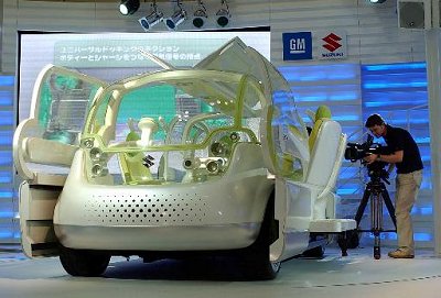 Suzuki's new concept car, Mobile Terrace, which was shown at the Tokyo Motor Show. (Katsumi Kasahara, AP)