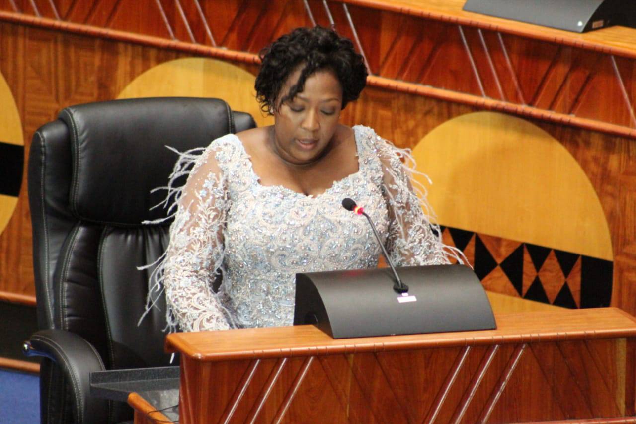Mpumalanga premier Refilwe Mtshweni-Tsipane delivering the state of the province address. Photo by Bulelwa Ginindza Photo by 