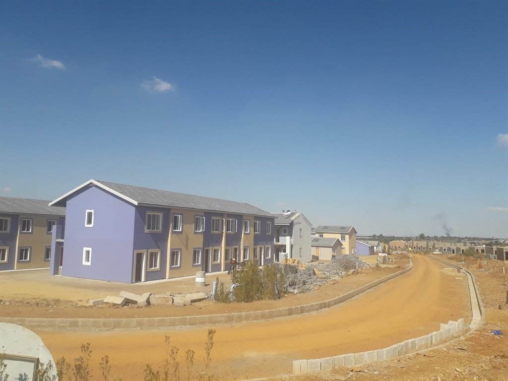 Housing units being completed at Lethabong. Photo by Ntwaagae Seleka