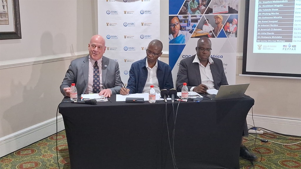 From left: Dr John Blandford, USA country director for CDC in South Africa; Dr Musa Mabaso, Director at the Human Sciences Research Council; and Professor Khangelani Zuma Executive Director at the Human Sciences Research Council.