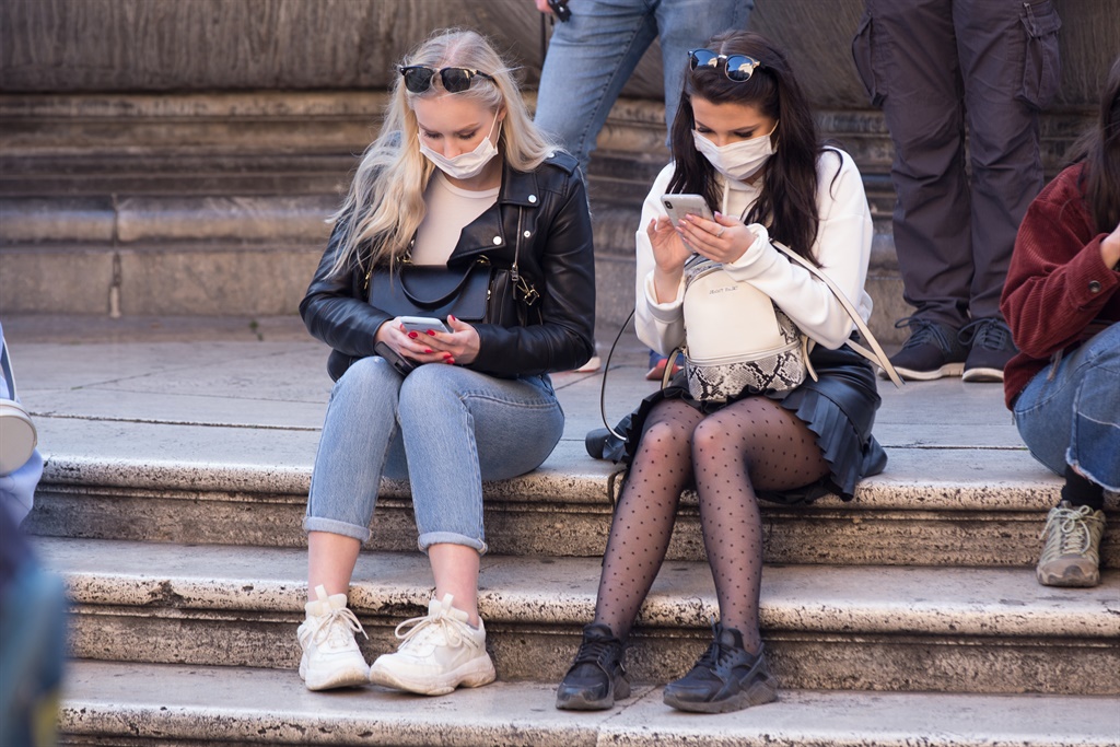 ROMA, ITALY - 2020/02/25: People wear antivirus ma