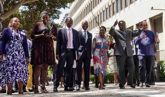 Finance Minister Tito Mboweni and his team at National Treasury ahead of the Budget Speech. 