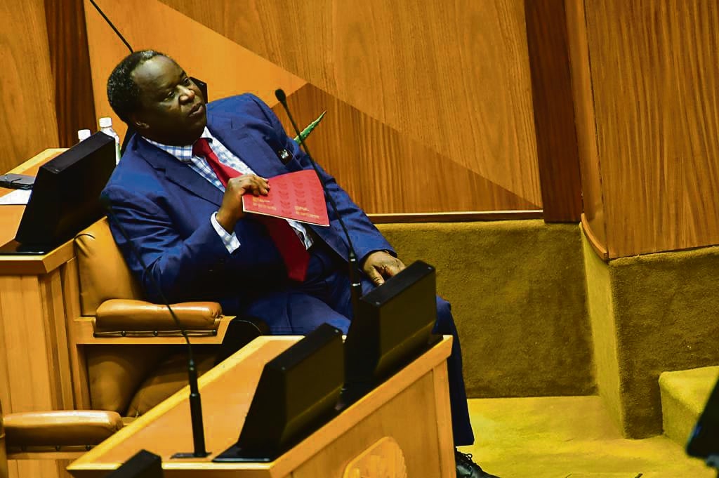 Under pressure Finance Minister Tito Mboweni will have a mountain to climb as the targets and expenditure he announced in his budget speech in February may have to be entirely reviewed as a result of the economic shock from Covid-19, the plunging value of the rand and ratings downgrades Picture: GCIS