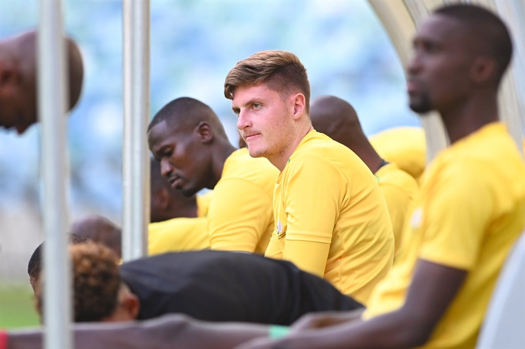 DURBAN, SOUTH AFRICA - NOVEMBER 17: Bradley Cross during the South Africa mens national soccer team training session and press conference at Moses Mabhida Stadium on November 17, 2023 in Durban, South Africa. 