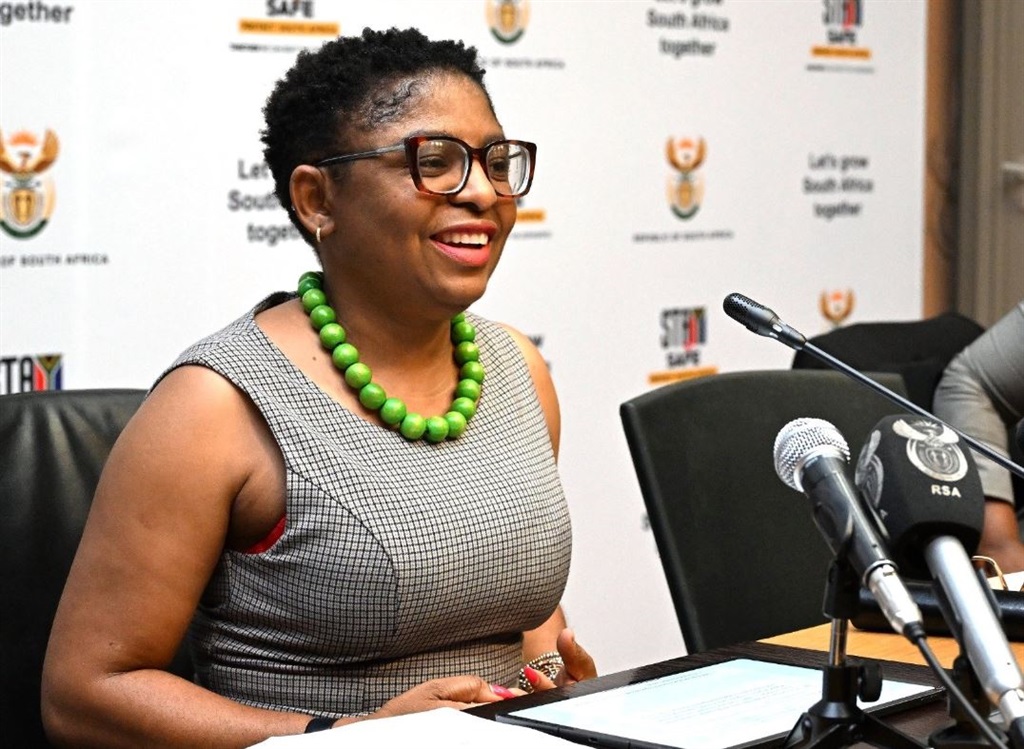 Minister in the Presidency Khumbudzo Ntshavheni briefed the media on the post-cabinet meeting. Photo by GCIS