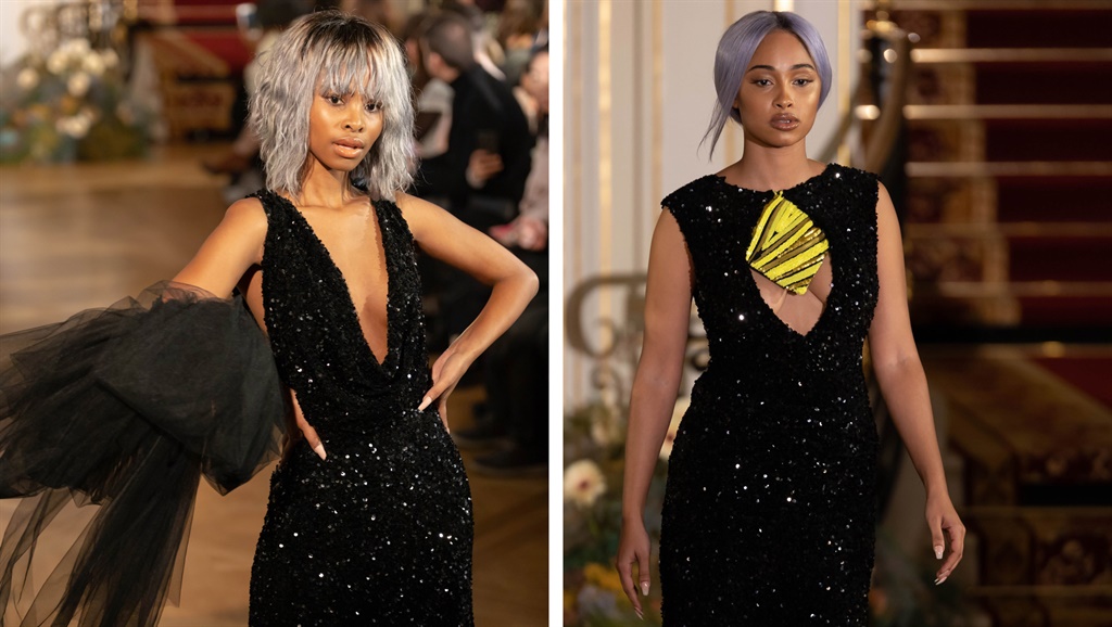 Nandi Mbatha and Tessa Twala at the Quiteria Atelier solo show in Paris on Saturday, 29 February 2020 held at the Ritz Paris, Place Vendôme during Paris Fashion Week