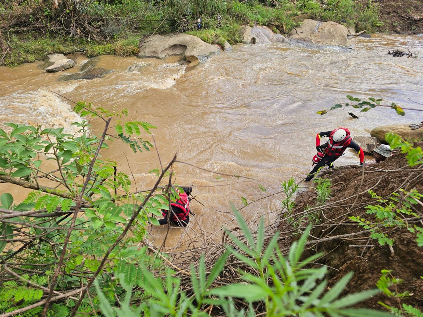 Rescuers searched for a man who went missing after a family vehicle got washed away in the Msunduzi River near Henley Dam in Pietermaritzburg on New Year's Eve. 