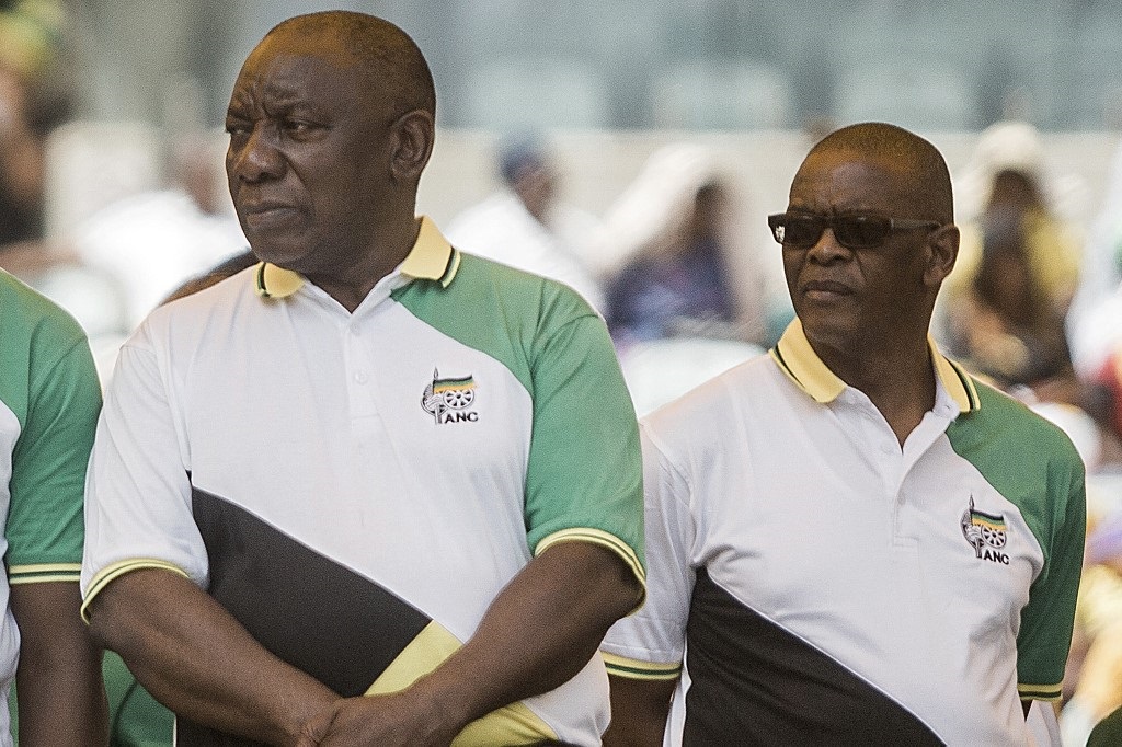 ANC president Cyril Ramaphosa and suspended ANC secretary-general Ace Magashule. (Photo: Rajesh Jantilal/AFP)