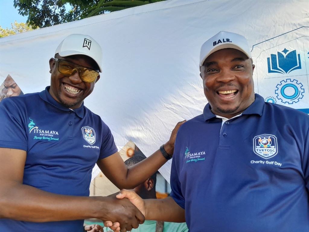 Sthembiso Khanyile and Mbasa Metuse played in the charity golf day. Photo by Happy Mnguni