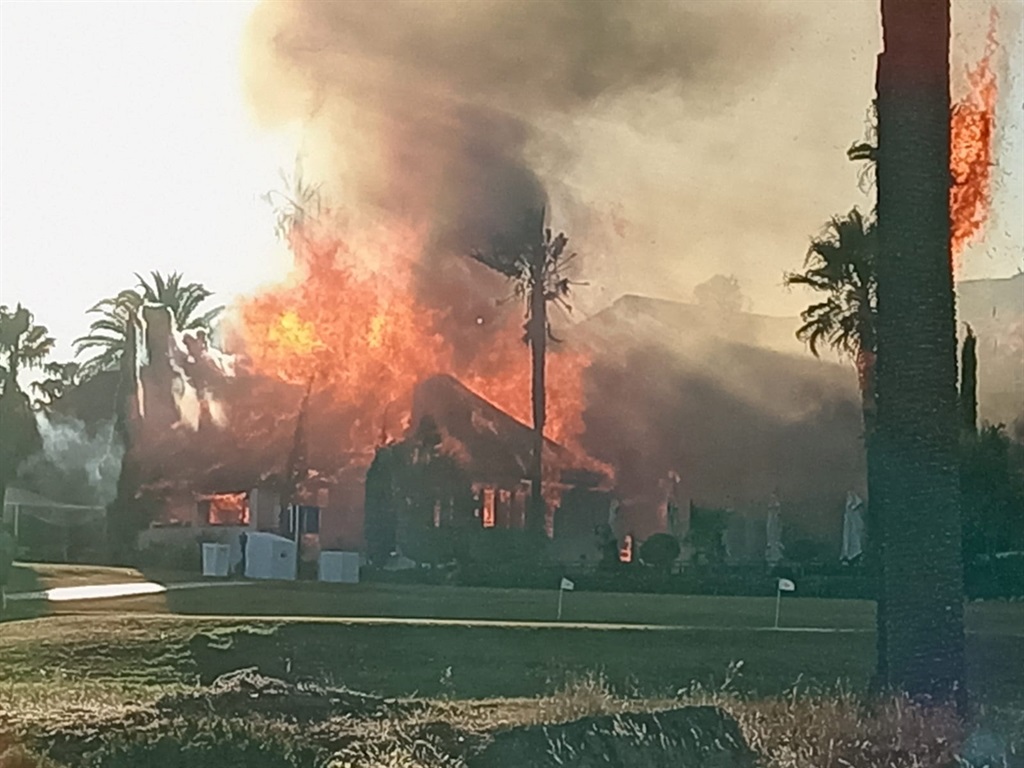 The Shelley Point Hotel and Spa in St Helena Bay is on fire. 