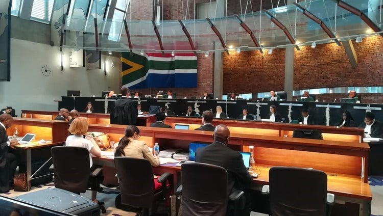 Judges at the Constitutional Court hearing arguments.