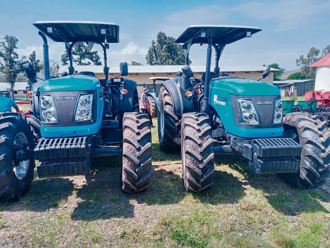 Some of the 19 tractors that Eastern Cape Rural Development and Agrarian Reform MEC ,Nonkqubela Pieters, handed over to farmers under the OR Tambo District Municipality. 