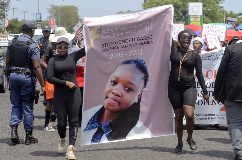 The community, family, church and activists marched to Soshanguve Police Station seeking justice for Palesa Malatji. Photo by Raymond Morare
