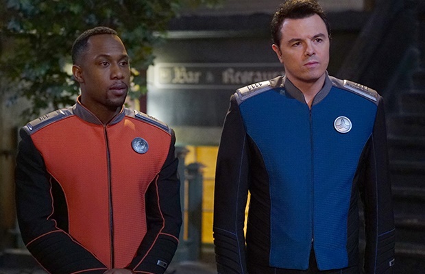 J. Lee and Seth MacFarlane in 'The Orville.' (Photo supplied: Showmax)