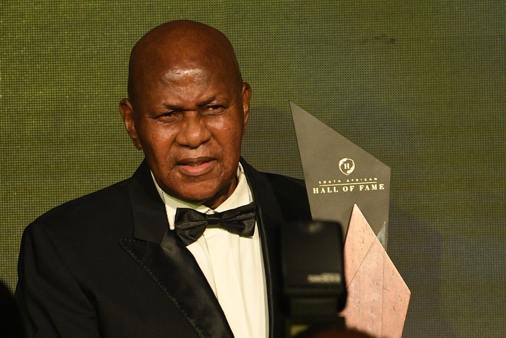 Dr. Kaizer Motaung during his Induction Dinner into the South African Hall of Fame at Montecasino Ballroom in November 2023, in Johannesburg, South Africa.