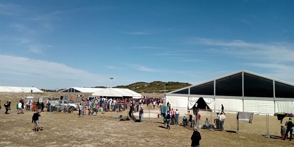 The temporary site in Strandfontein set up for street people.