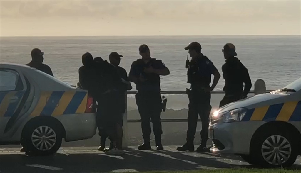 News24 filmed law enforcement officials fining two joggers who were visibly upset about being arrested for exercising during lockdown.