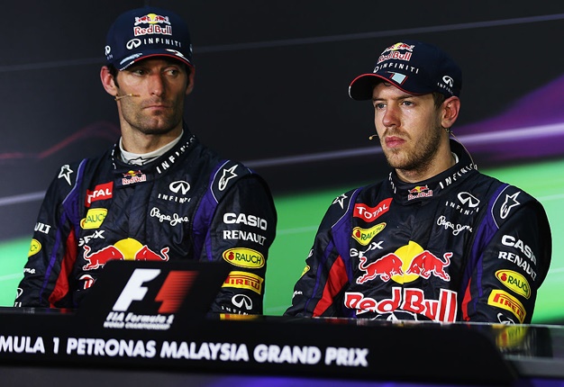 Mark Webber and Sebastian Vettel. Image: Getty Images