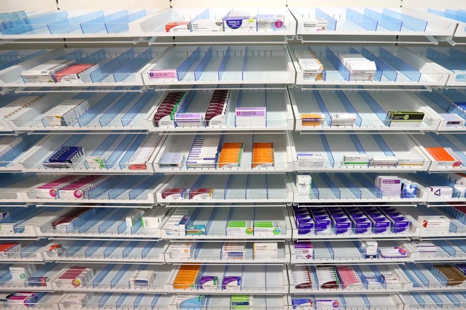 Shelves containing medication are pictured at the pharmacy. Picture: Russell Cheyne/Reuters