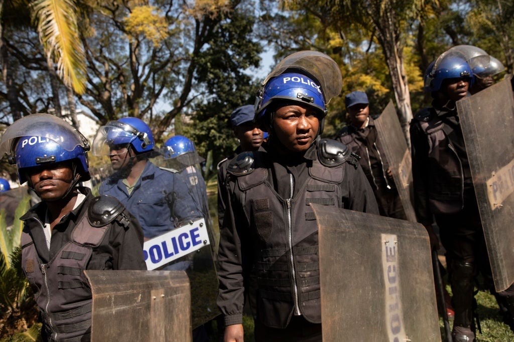 Member's of Zimbabwe's police force. (Dan Kitwood/Getty Images)