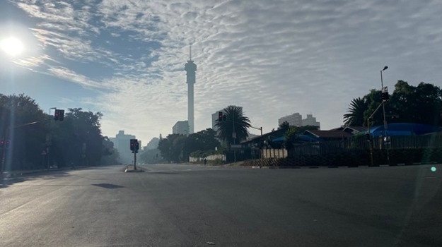 Empty streets in Johannesburg at the start of the lockdown. (Pieter du Toit, News24)