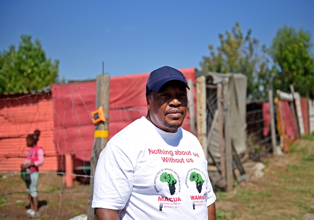 Meshack Mbangula, national coordinator for Mining Affected Communities United in Action (Macua) said that people need to be put ahead of profits . Picture: Tebogo Letsie