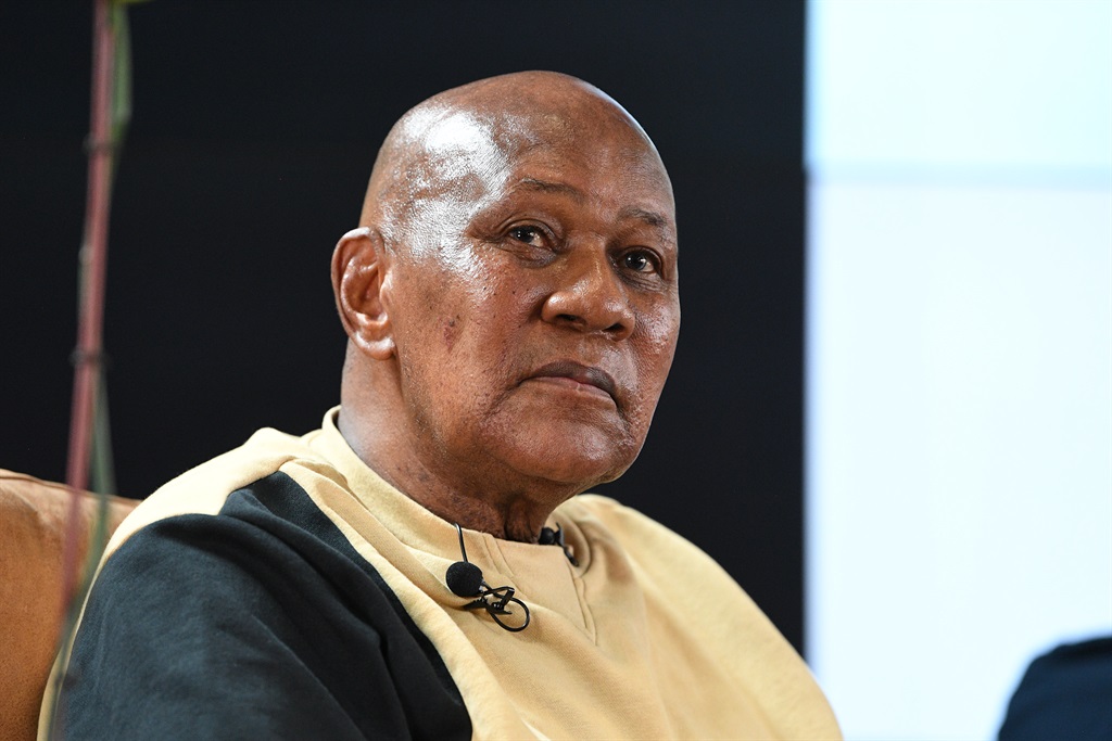 JOHANNESBURG, SOUTH AFRICA - NOVEMBER 16: Kaizer Motaung during the South African Hall of Fame Legends Lunch celebrating the induction of Dr. Kaizer Motaung at The Hall of Fame, FNB Stadium on November 16, 2023 in Johannesburg, South Africa. (Photo by Lefty Shivambu/Gallo Images)