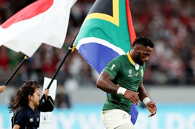 Siya Kolisi prior to the Rugby World Cup quarter-final between Japan and South Africa at the Tokyo Stadium on 20 October 2019 (Photo by Hannah Peters/Getty Images)