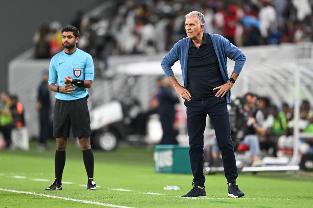 AL WAKRAH, QATAR - SEPTEMBER 07: Manager of Qatar Carlos Queiroz reacts during the friendly match between Qatar and Kenya at Al Janoub Stadium on September 07, 2023 in Al Wakrah, Qatar. (Photo by Simon Holmes/Getty Images)