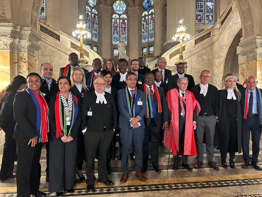 South Africa's delegation to the ICJ after concluding its legal bid to force the immediate suspension of Israel's military operation in Gaza.
