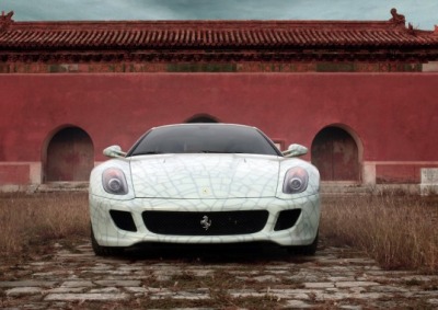 SIGN OF THE TIMES: Finished in a special porcelain design surfacing, crafted by Chinese artist Lu Hao, this 599 GTB is just another sign of the growing importance of China to brands such as Ferrari.