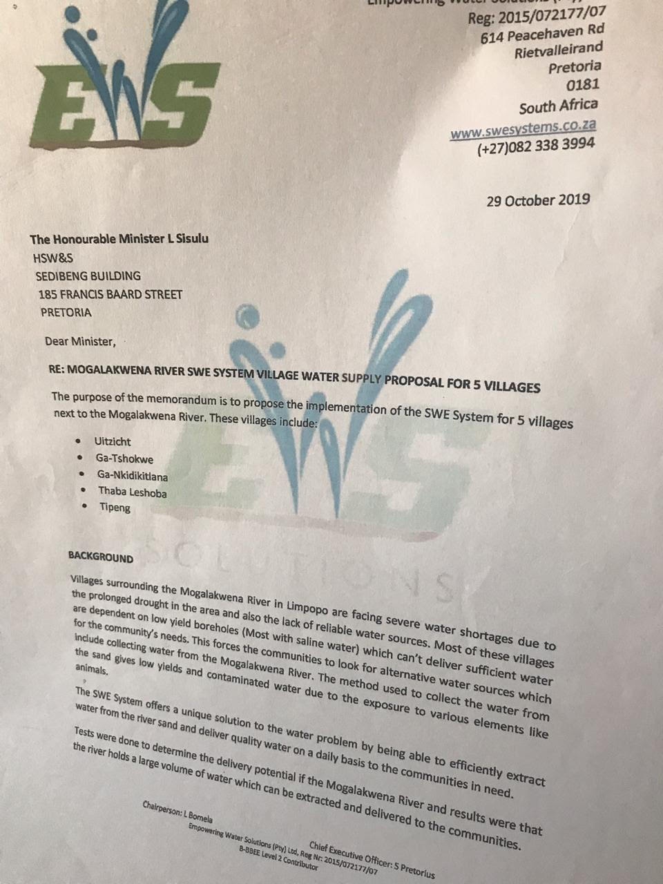 Proposal EWS 29 Oct 2019