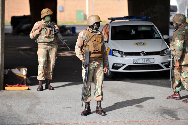 SANDF members patrolling Cape Town during the lockdown. 
