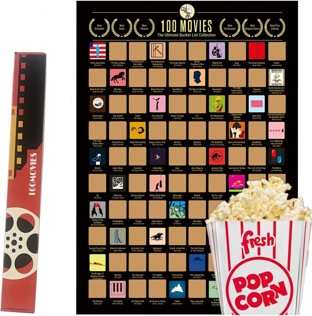 Get the family in on the festive fun with a 100 movies poster.
Photo: Ubuy