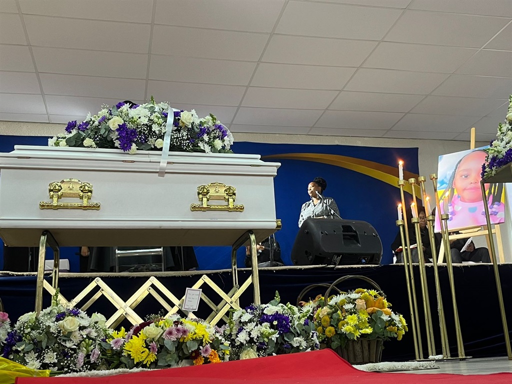 The coffin of Keeya Mbulawa during her funeral service on Thursday, 25 January.  Photo by Nhlanhla Khomola