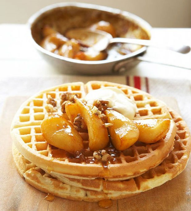brandied pear waffle recipe