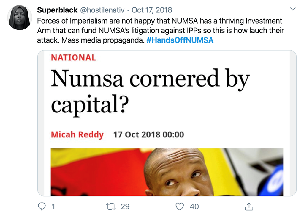 hands of Numsa tweet