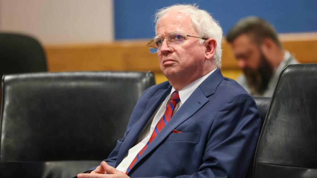 John Eastman sits in Fulton Superior Court in Atlanta during a hearing in Atlanta, Georgia. (Jason Getz-Pool/Getty Images/AFP)