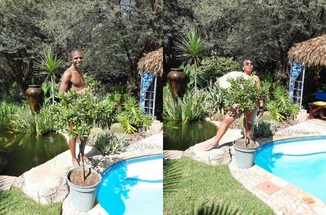 Vongani and Basani Nkuna are naturists and love walking around in the buff whenever possible. (PHOTO: Supplied) 