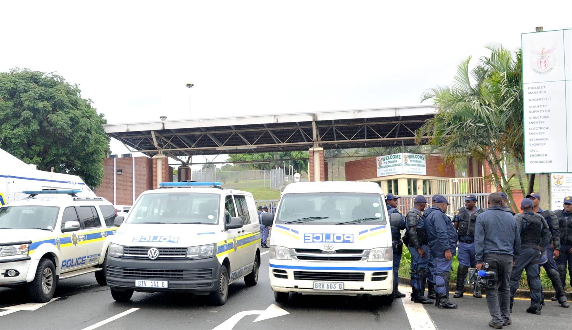 The entrance to Westville Prison in Durban, where a worker is suspected of having the coronavirus. Photo by Jabulani Langa